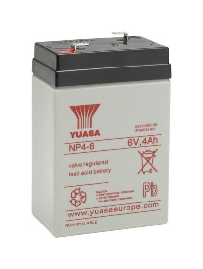 NP4-6 Yuasa 6v 4Ah Lead Acid Battery - Click Image to Close