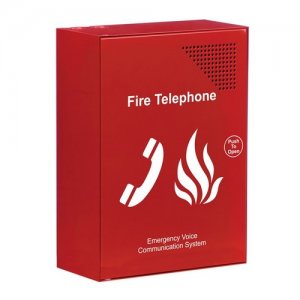 EVC301RPO: Red fire telephone outstation, handset (push)