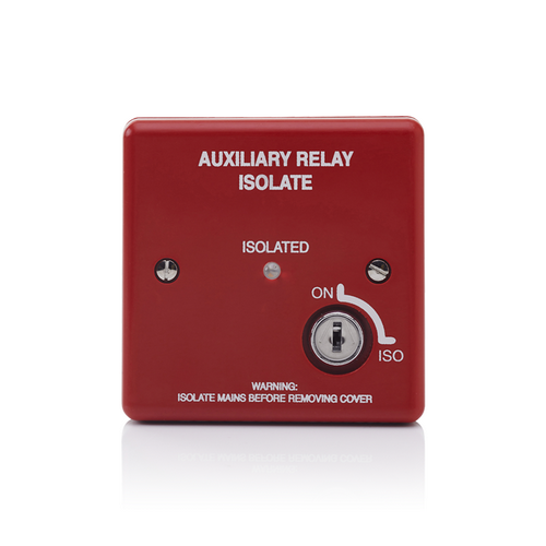 HAES Boxed Relay With Isol. Key Switch, 24vdc 8A D/Pole, Red - Click Image to Close